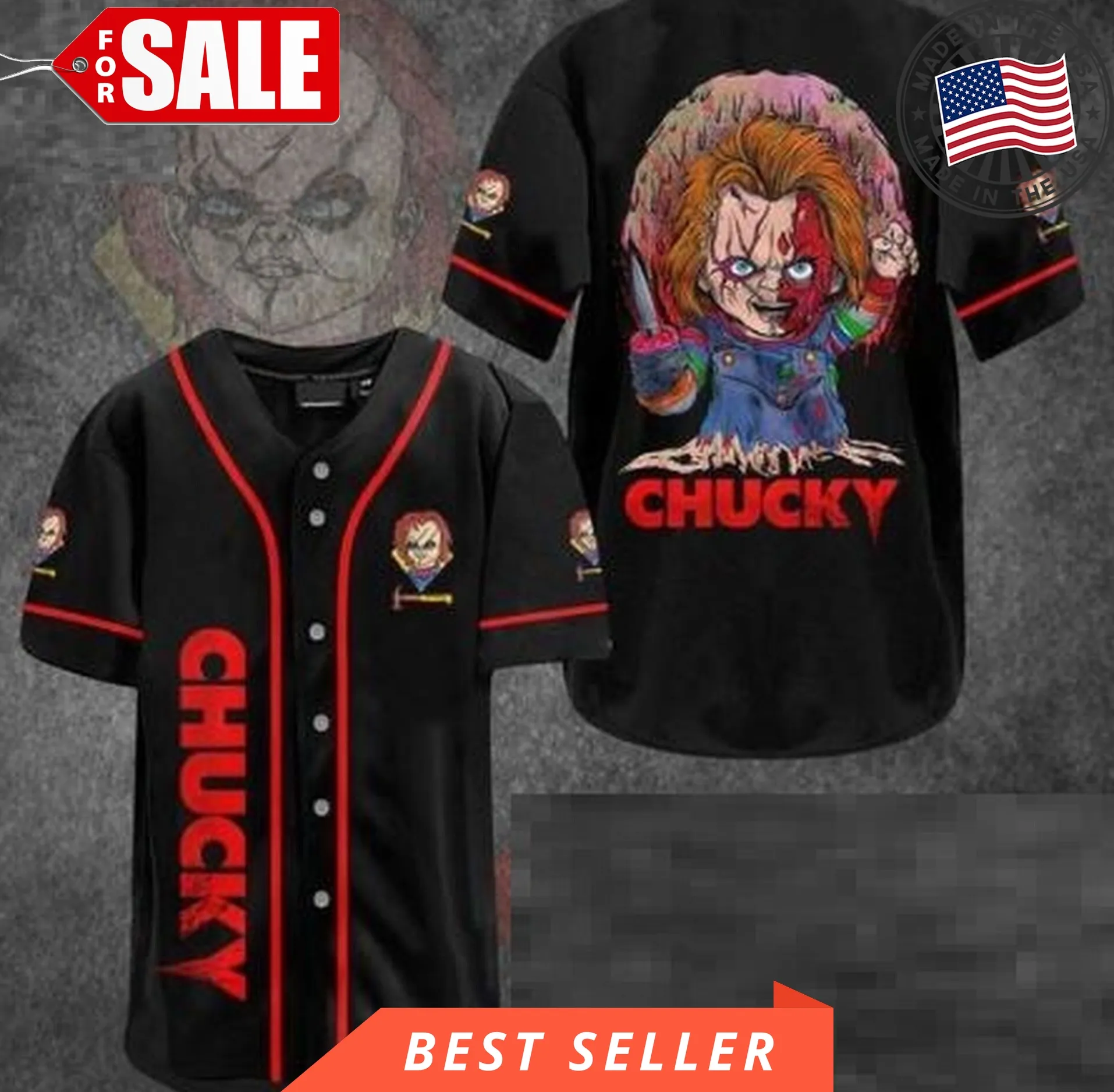 Chucky Horror Movie Vintage Chucky Personalization Halloween Baseball Jersey
