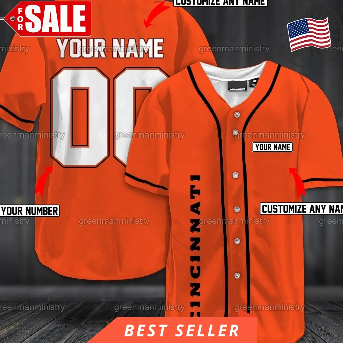 Cincinnati Baseball Custom Jersey Name And Number Customize Jersey Baseball Shirt Trending