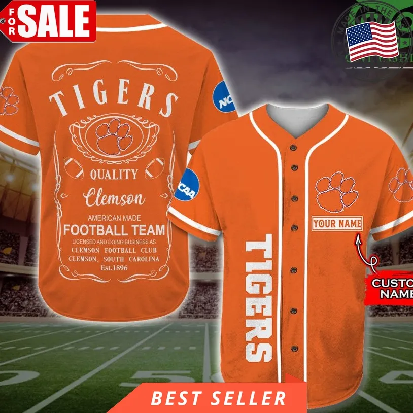 Clemson Tigers Baseball Jersey Jack Daniel Ncaa Custom Name