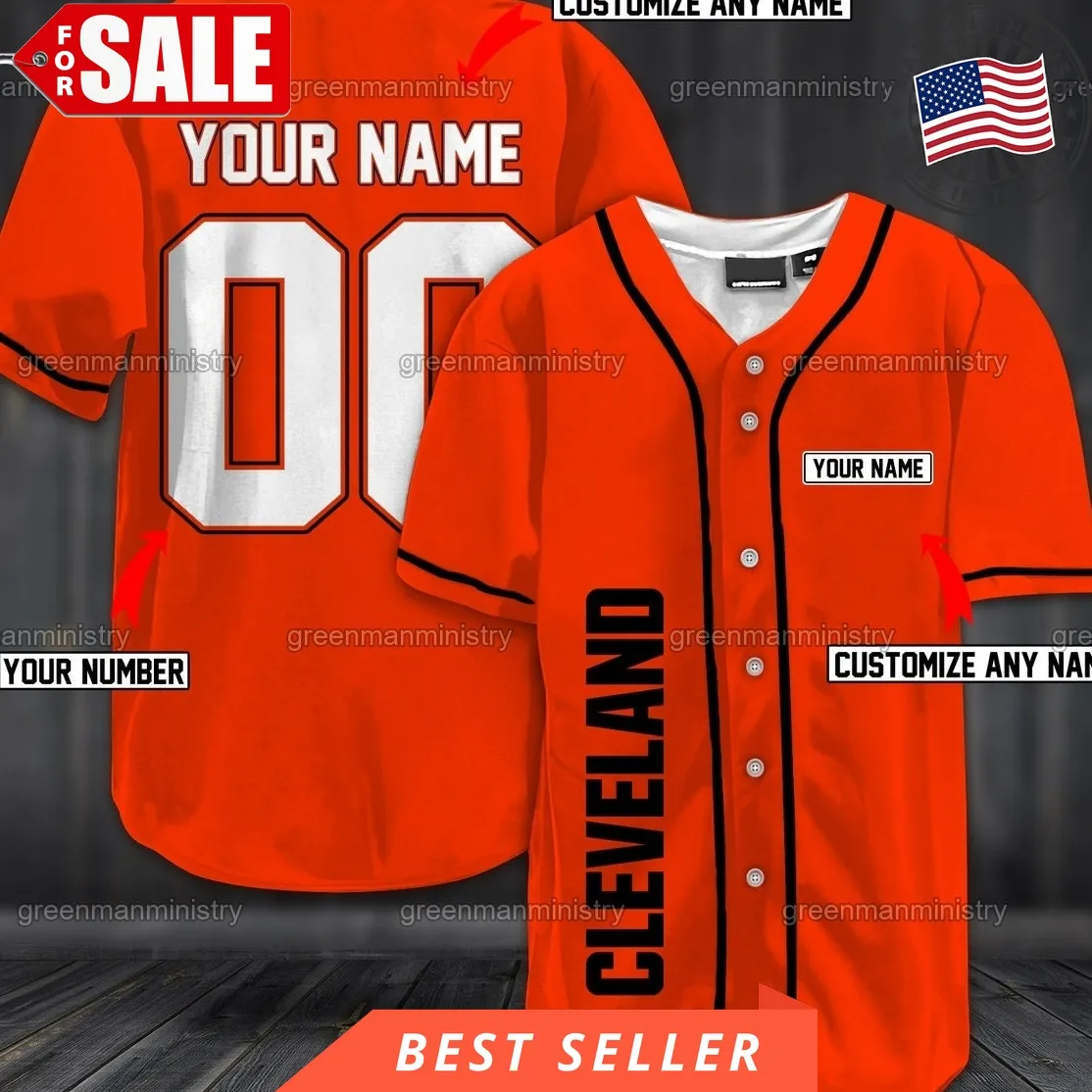Cleveland Baseball Personalized Jersey Name And Number Sports Shirt