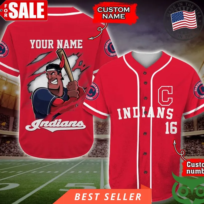 Cleveland Indians Baseball Jersey Mlb Custom Name Number