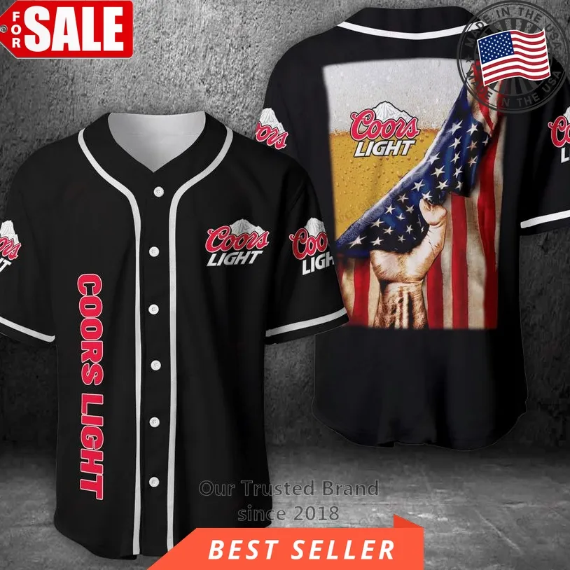 Coors Light Beer United States Flag Baseball Jersey