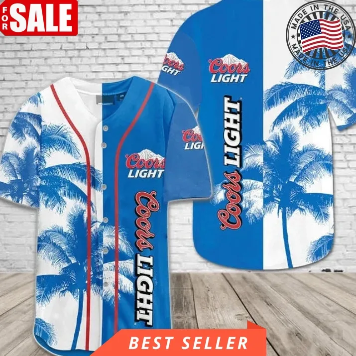 Coors Light Tropical Coconut Trees Love Beer Baseball Jersey