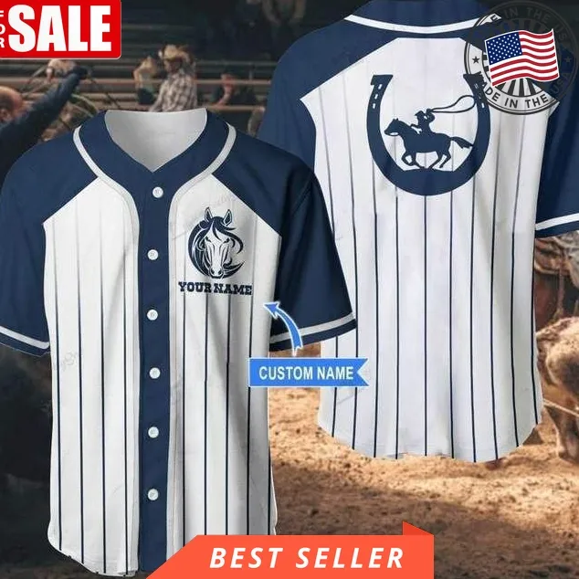 Cowboy Horse Custom Name 12345 Gift For Lover Baseball Jersey