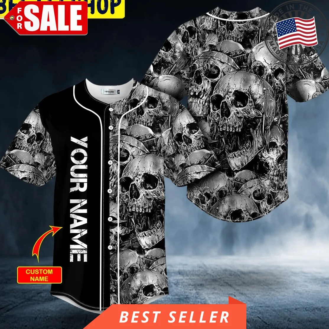 Crack Liquid Skull Custom Trending Baseball Jersey