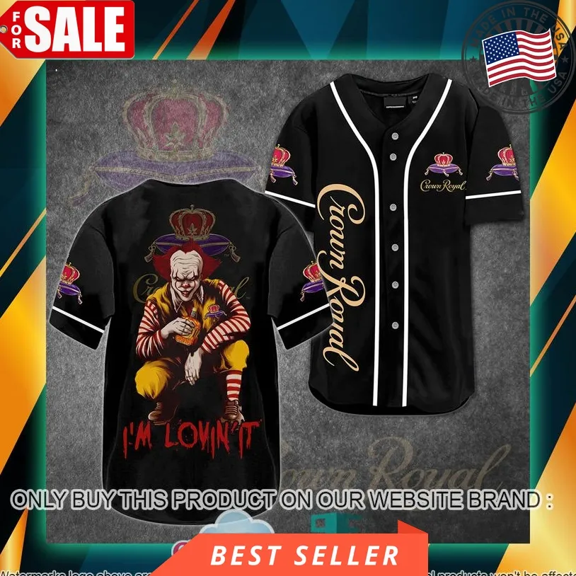Crown Royal Horror Pennywise I'm Lovin' It Baseball Jersey