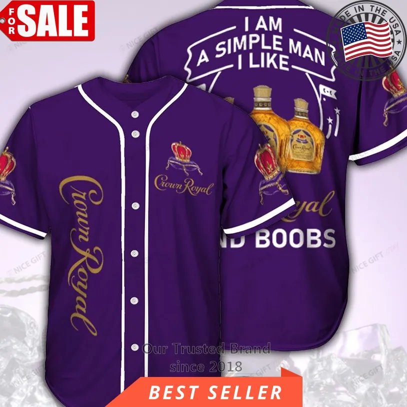 Crown Royal I Am A Simple Man Purple Baseball Jersey