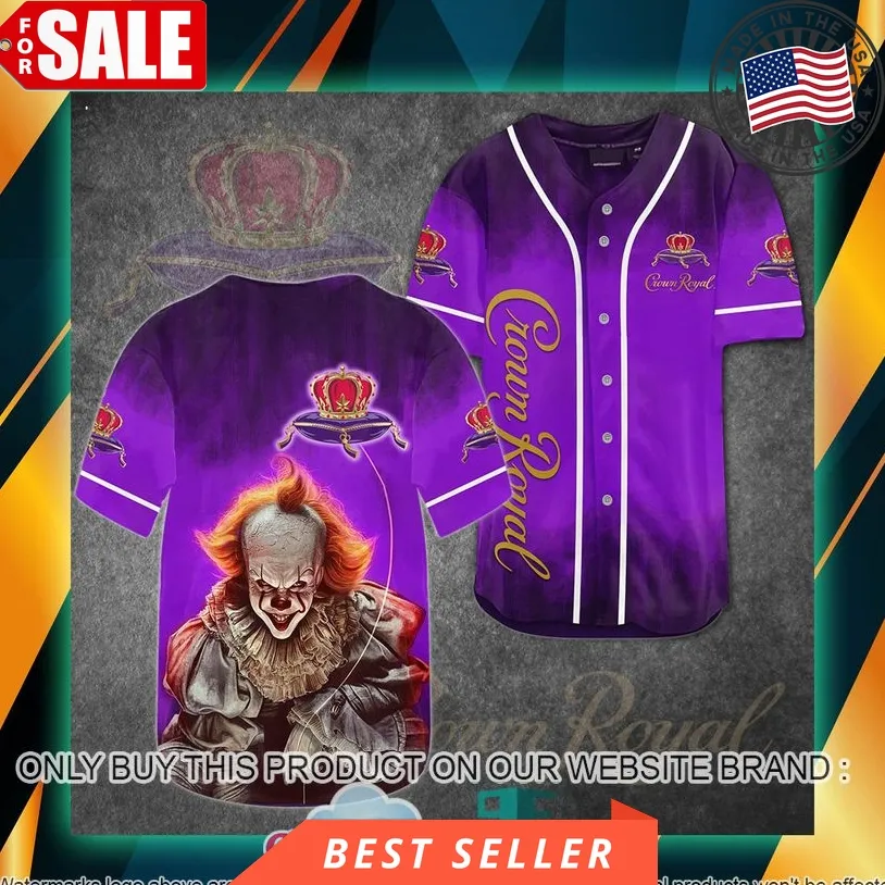Crown Royal Pennywise Purple Baseball Jersey Size up S to 5XL Baseball,Son