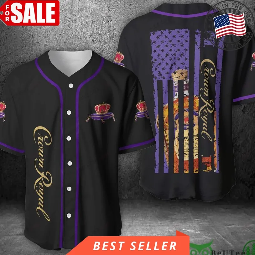 Crown Royal Us Flag Baseball Jersey Shirt Plus Size Trending