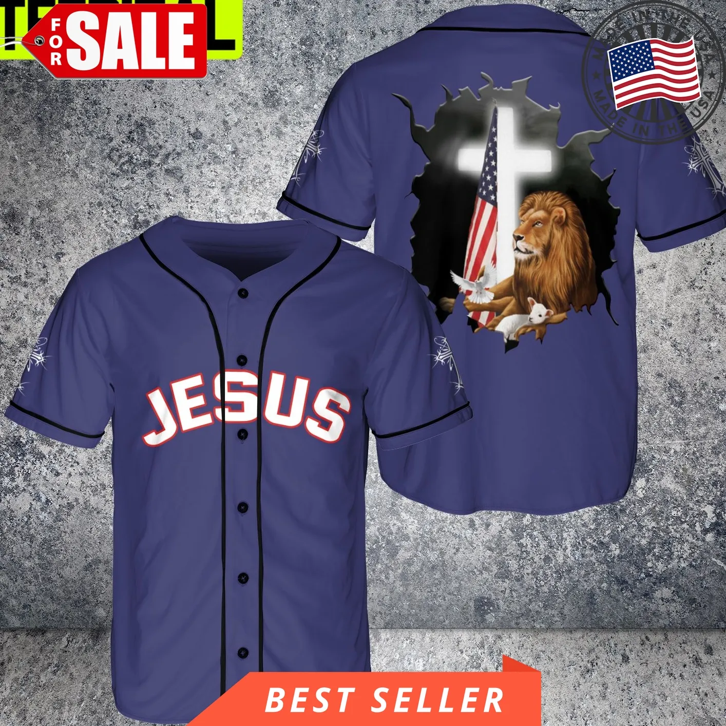Custom Christian And Lion Jesus Amazing Cross Baseball Jersey Plus Size