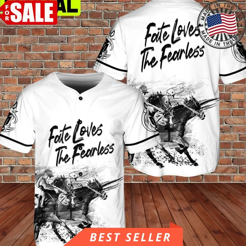 Custom Fate Loves The Fearless Horse Racing 3D Aop Baseball Jersey Size up S to 5XL Dad