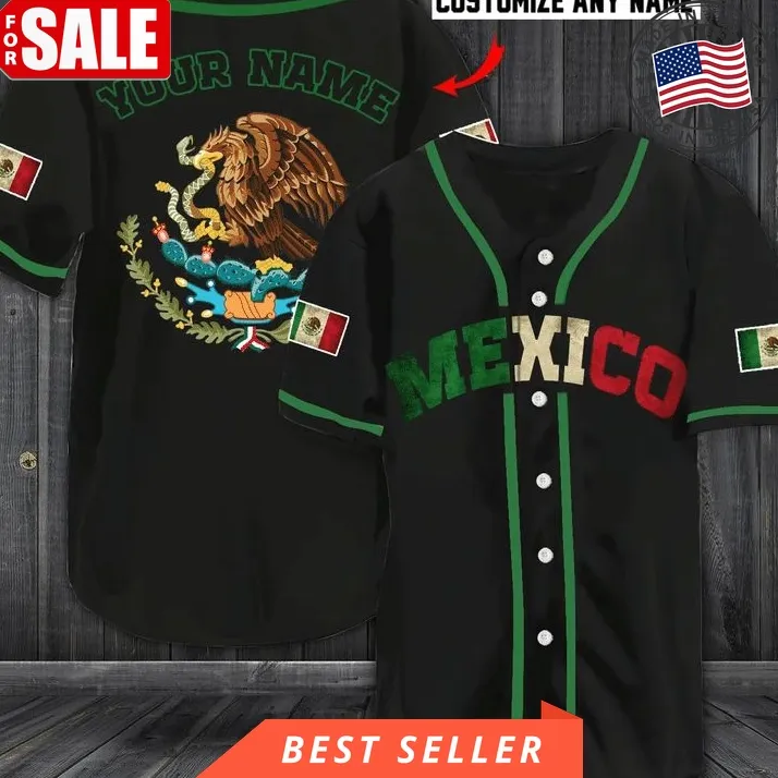 Custom Mexico Eagle 222 Gift For Lover Baseball Jersey Plus Size