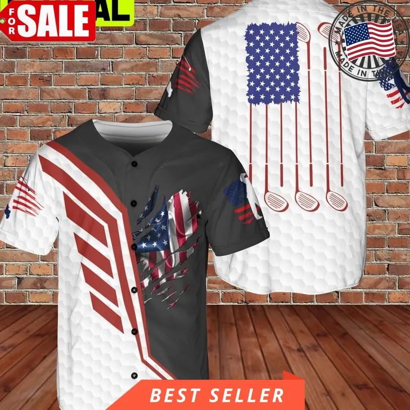 Custom Name American Eagle Patriot Golf United States Us Flag 3D Baseball Jersey Plus Size Trending