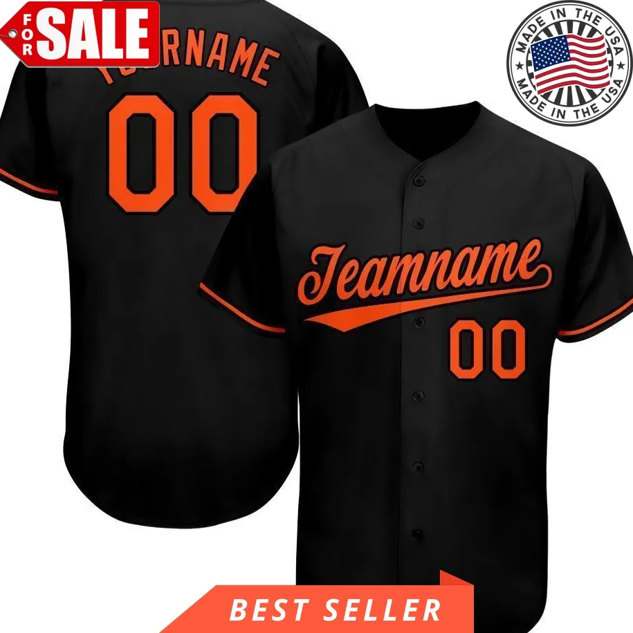 Custom Name And Number Black Orange Baseball Jersey Shirt Plus Size Baseball,Dad