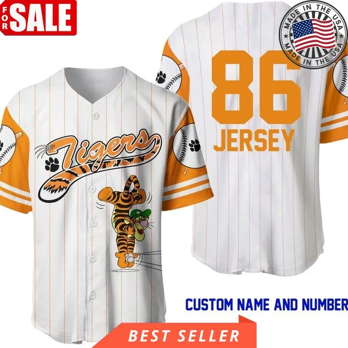 Custom Name And Number Tigger Disney Baseball Winnie The Pooh 123 Gift For Lover Jersey Plus Size Disney Mom Shirt,Baseball