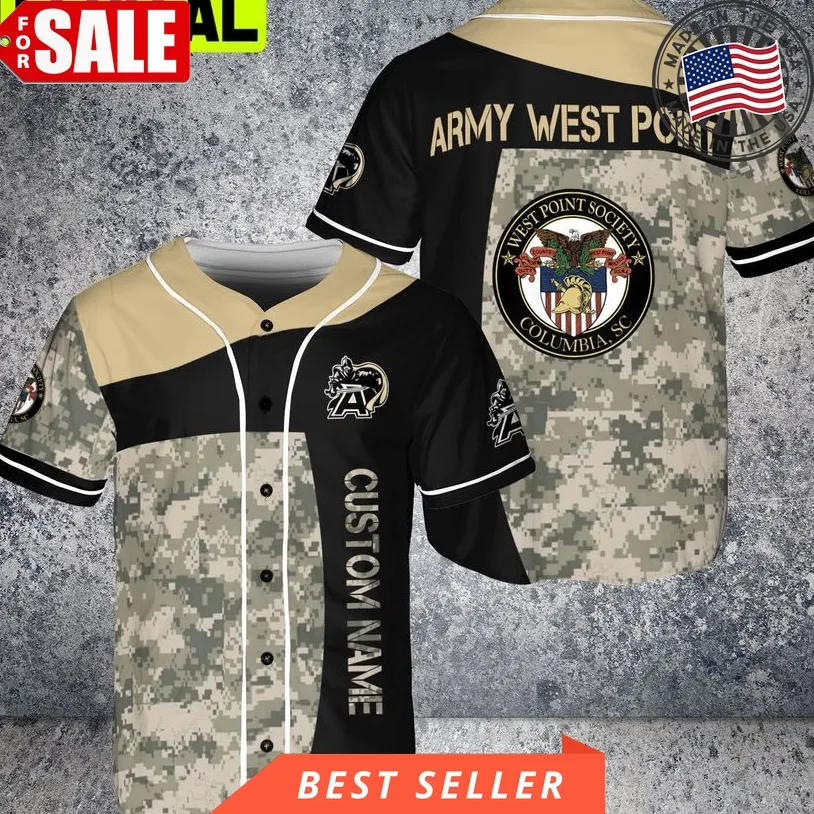 Custom Name Army West Point United States Camor 3D Baseball Jersey Plus Size Trending