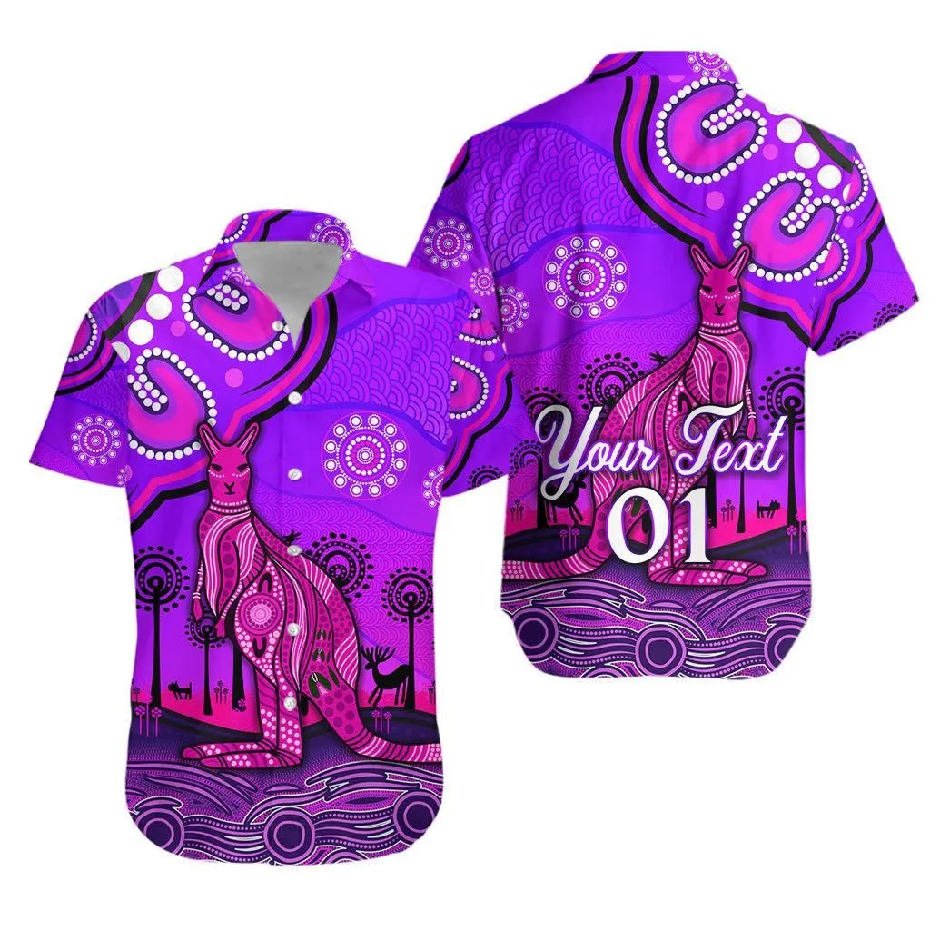 (Custom Personalised) Aboriginal Art Kangaroo Hawaiian Shirt Indigenous Unique Vibes   Purple Lt8_1