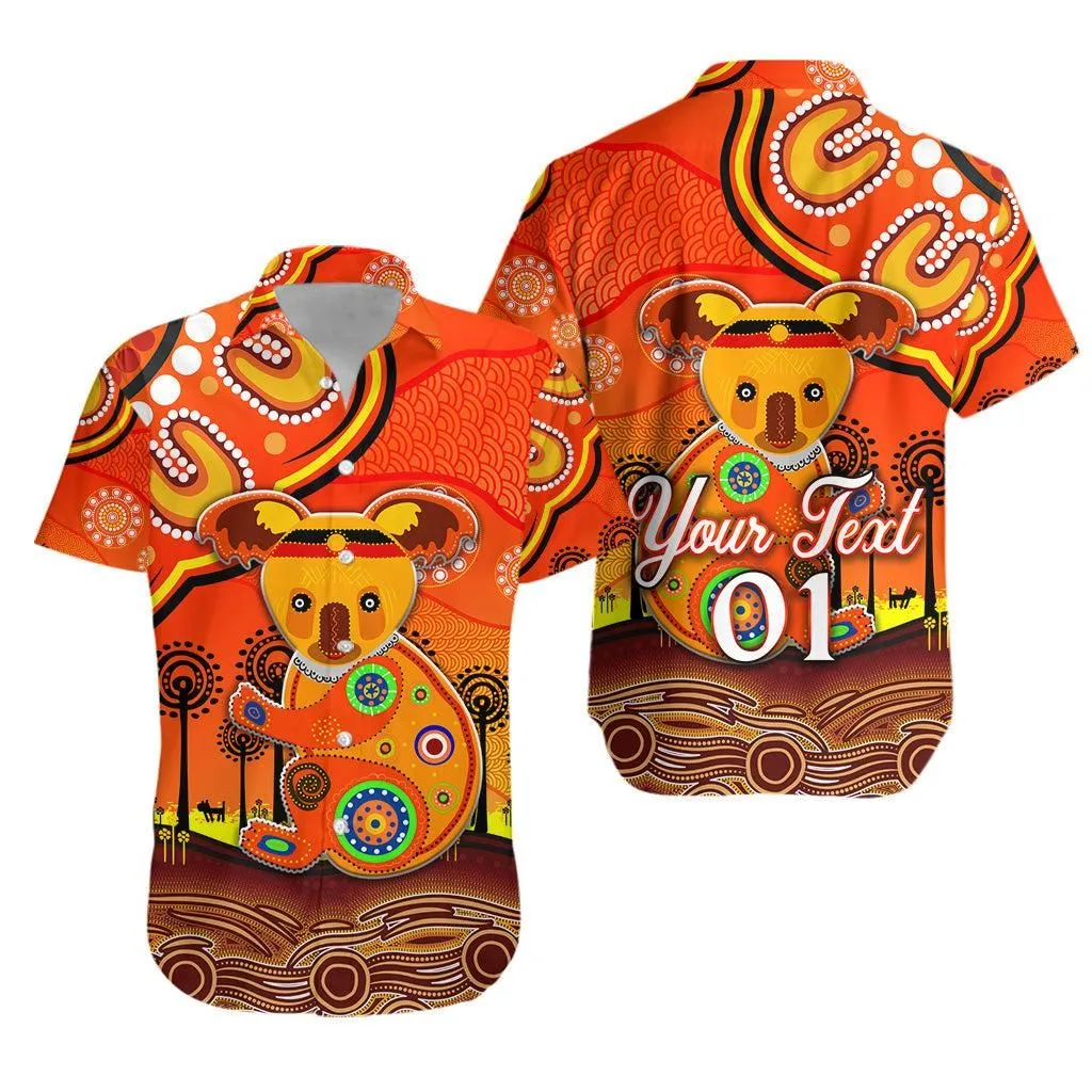 (Custom Personalised) Aboriginal Art Koala Hawaiian Shirt Indigenous Unique Vibes   Orange Lt8_1