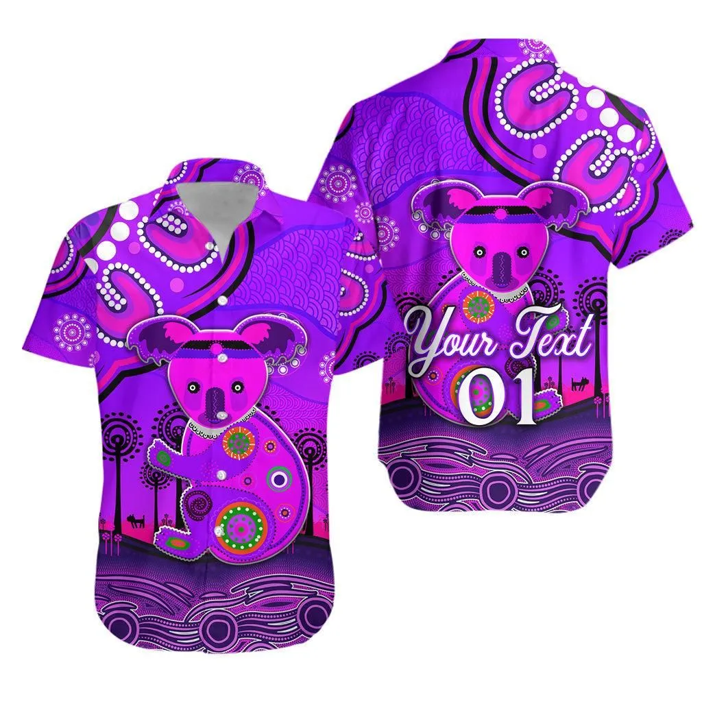 (Custom Personalised) Aboriginal Art Koala Hawaiian Shirt Indigenous Unique Vibes   Purple Lt8_1