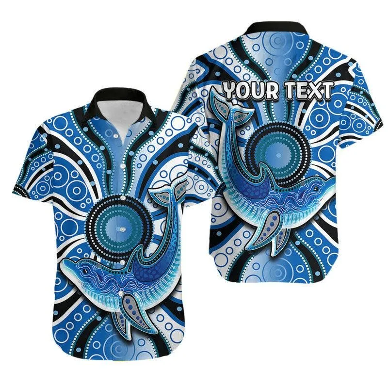 (Custom Personalised) Aboriginal Dolphins Hawaiian Shirt Blue Sea Lt6_0