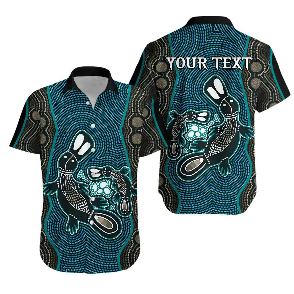 (Custom Personalised) Aboriginal Dot Hawaiian Shirt Platypus Victory Version Blue Lt13_1