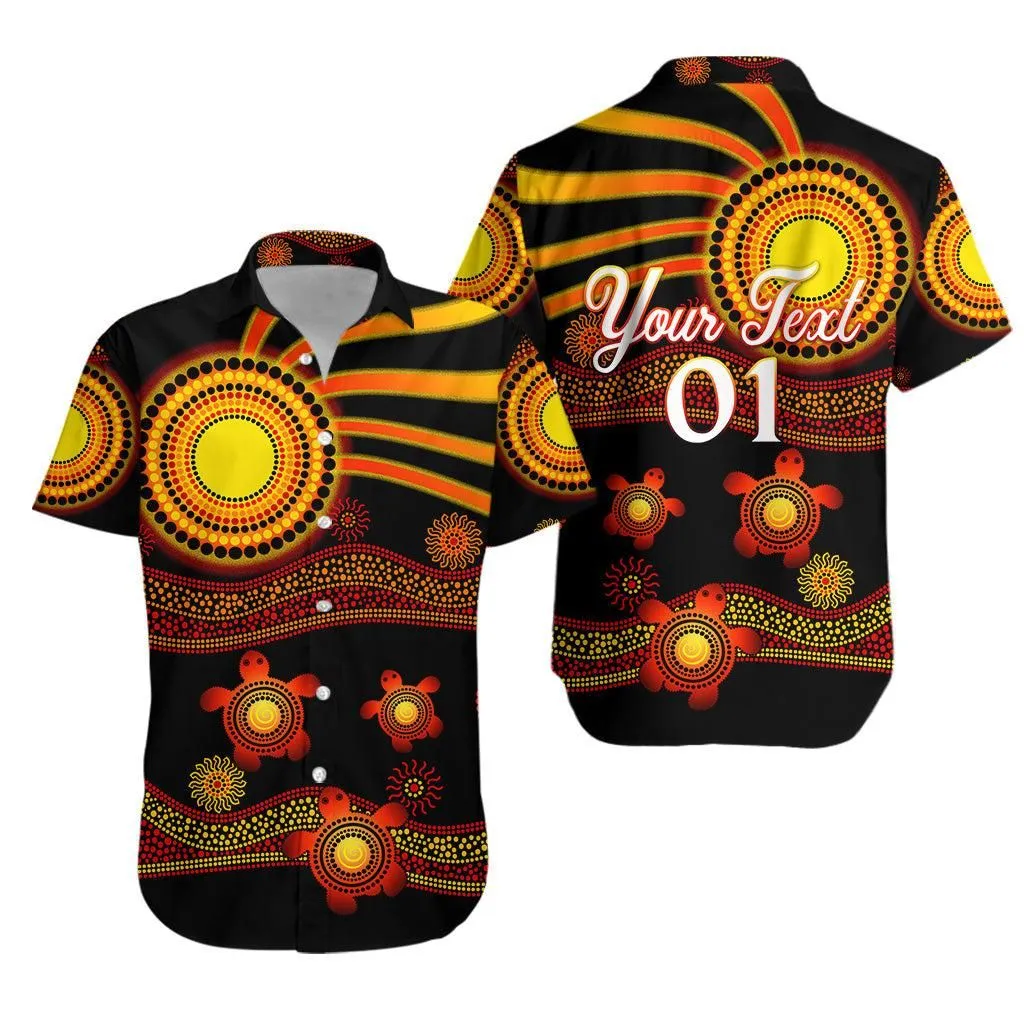 (Custom Personalised) Aboriginal Indigenous Flag Vibes Hawaiian Shirt Turtle Lt8_1