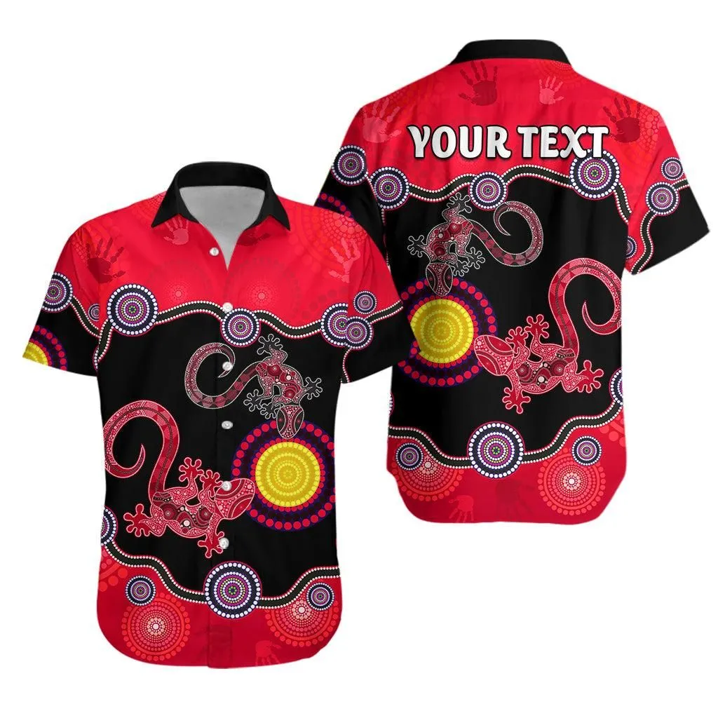 (Custom Personalised) Aboriginal Lizard Hawaiian Shirt Attracted Australia Version Red Lt13_0