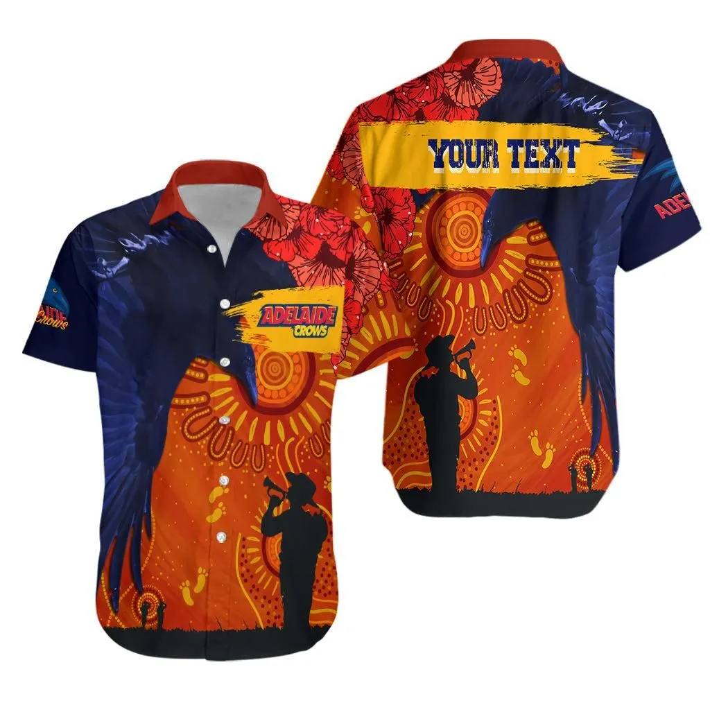 (Custom Personalised) Adelaide Crows Indigenous Anzac Day Hawaiian Shirt We Will Remember Lt7_0