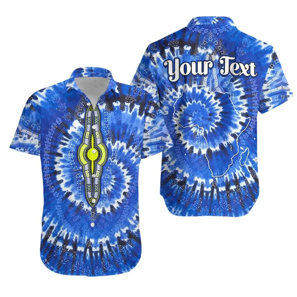 (Custom Personalised) Africa Tie Dye Hawaiian Shirt Blue Fashion Lt13_0
