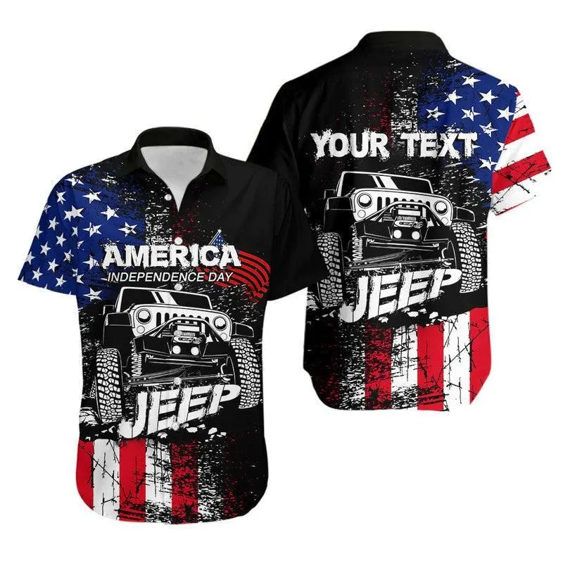 (Custom Personalised) American Independence Day Jeep Hawaiian Shirt Lt6_0