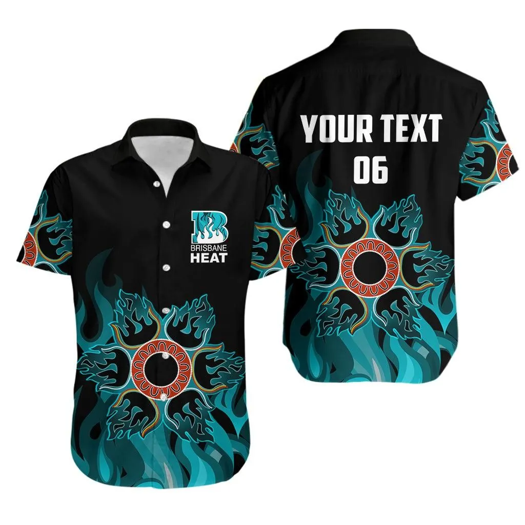 (Custom Personalised And Number) Brisbane Heat Hawaiian Shirt Cricket Simple Style Lt6_0