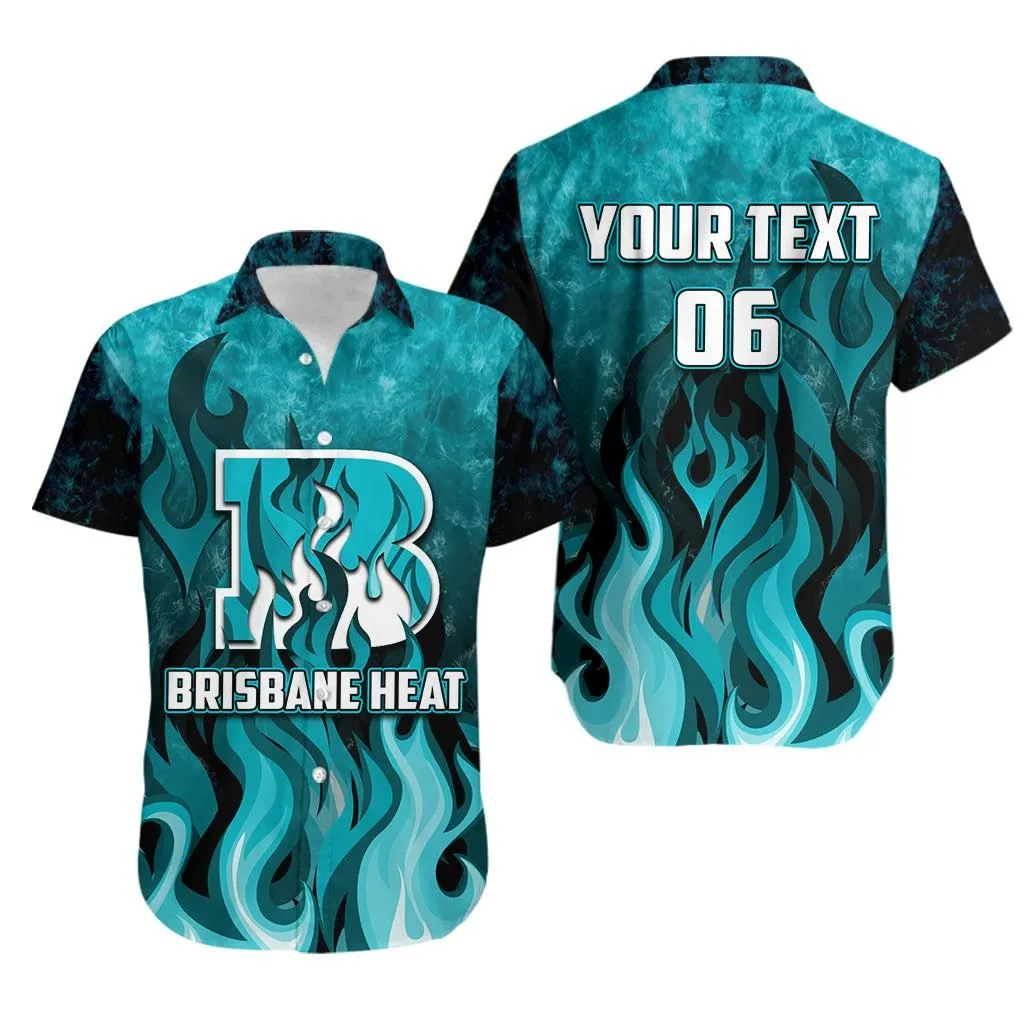 (Custom Personalised And Number) Brisbane Heat Hawaiian Shirt Cricket Special Style Lt6_1