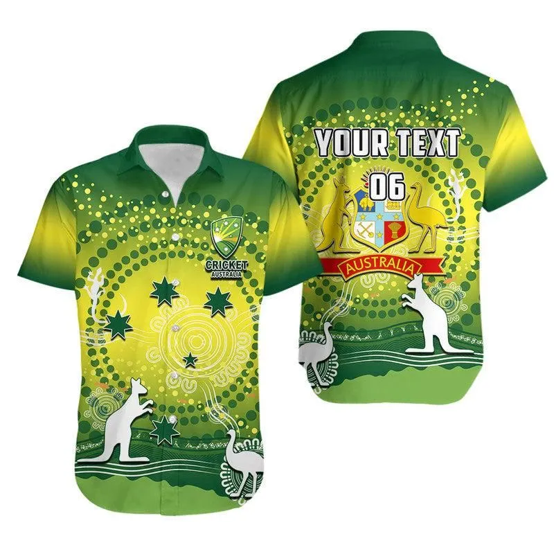(Custom Personalised And Number) Cricket Australia Hawaiian Shirt Cricket Aboriginal Vibe Lt6_0