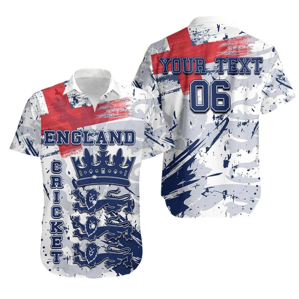 (Custom Personalised And Number) England Cricket Team Hawaiian Shirt Lt6_1