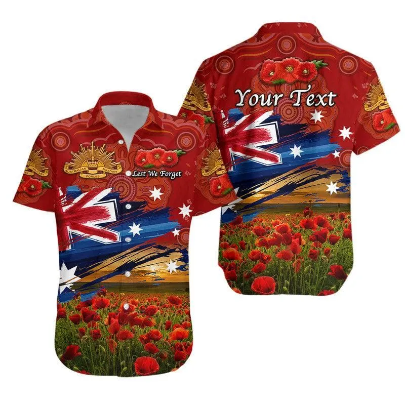 (Custom Personalised) Australia Aboriginal Anzac Hawaiian Shirt Poppy Vibes   Red Lt8_1