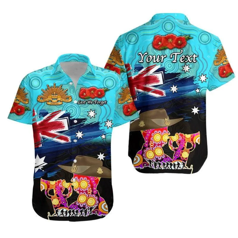 (Custom Personalised) Australia Aboriginal Anzac Hawaiian Shirt Remembrance Vibes   Blue Lt8_1