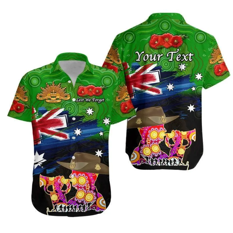 (Custom Personalised) Australia Aboriginal Anzac Hawaiian Shirt Remembrance Vibes   Green Lt8_1