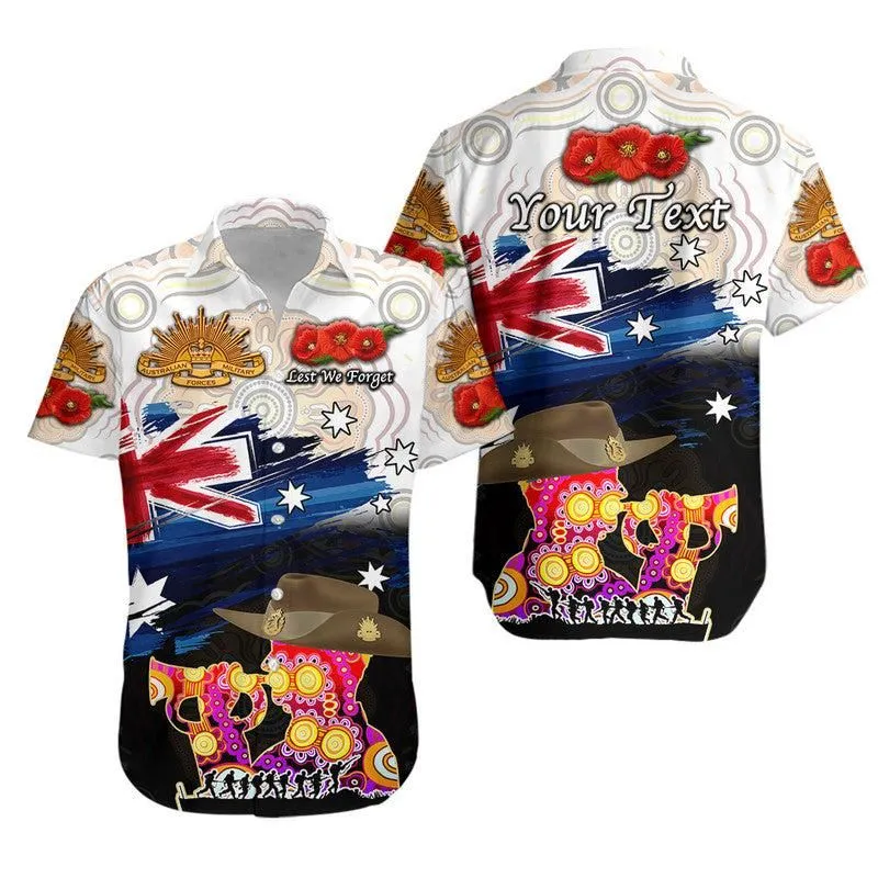 (Custom Personalised) Australia Aboriginal Anzac Hawaiian Shirt Remembrance Vibes   White Lt8_1