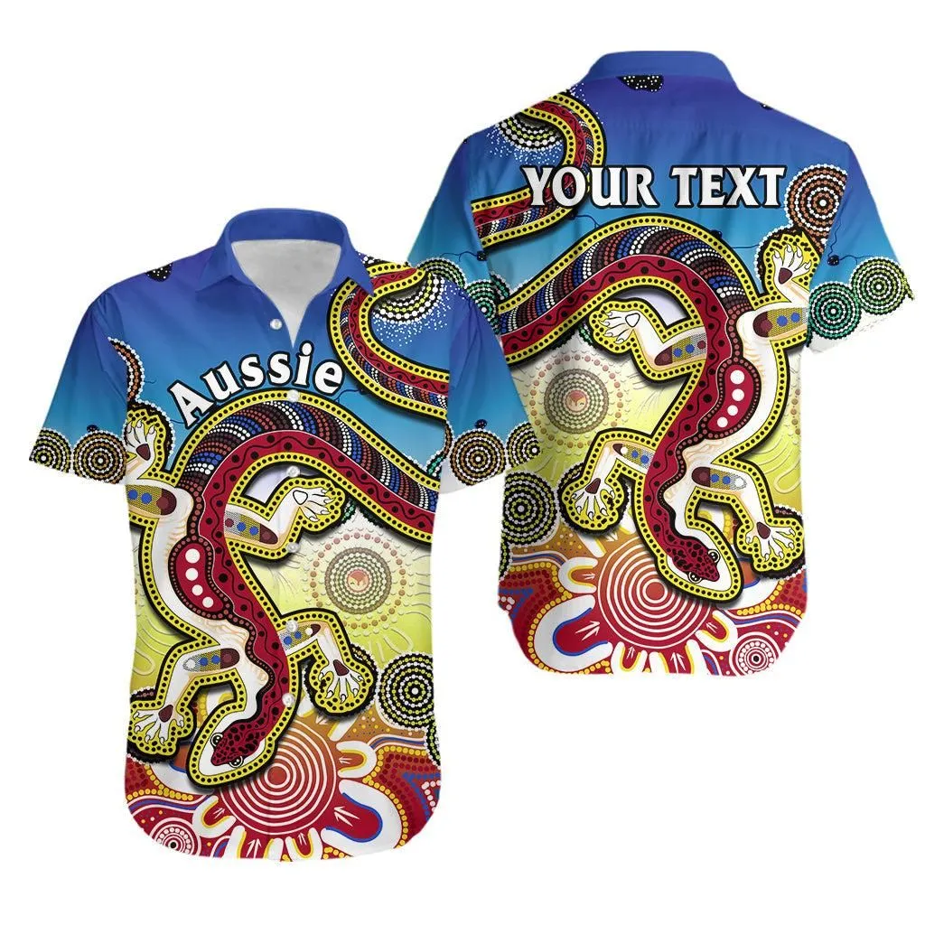 (Custom Personalised) Australia Hawaiian Shirt Indigenous Red Lizard Love Aussie Artsy Lt14_0