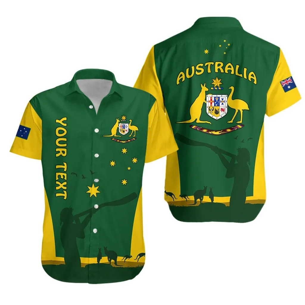 (Custom Personalised) Australia National Colours Hawaiian Shirt Green And Gold Lt13_0