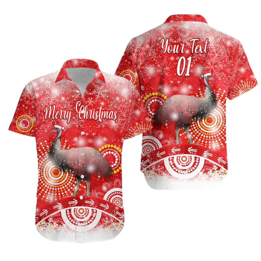 (Custom Personalised) Australian Emu Christmas Hawaiian Shirt Original Style   Red Lt8_1