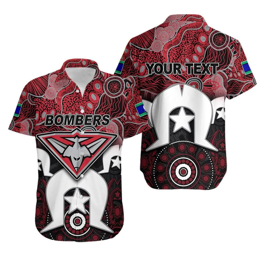 (Custom Personalised) Bombers Australian Football Torres Strait Islanders Mix Aboriginal Hawaiian Shirt Lt6_1