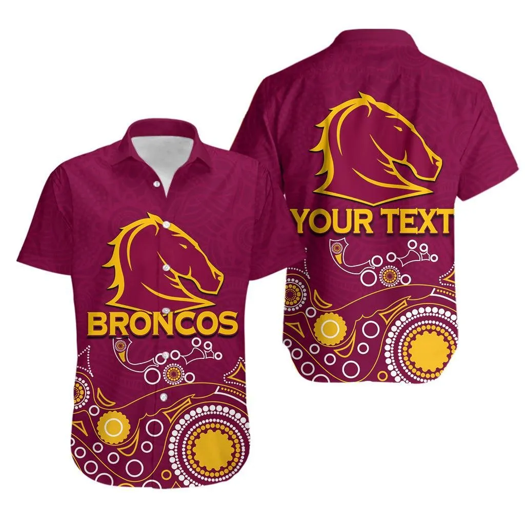 (Custom Personalised) Brisbane Broncos Hawaiian Shirt Aboriginal Symbol Lt6_1