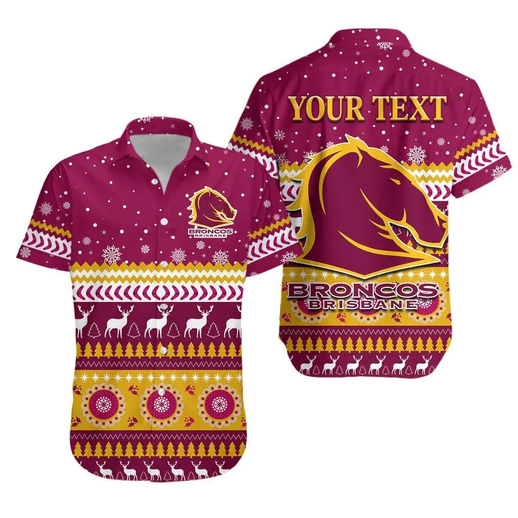 (Custom Personalised) Broncos Aboriginal Hawaiian Shirt Christmas Brisbane Lt13_0