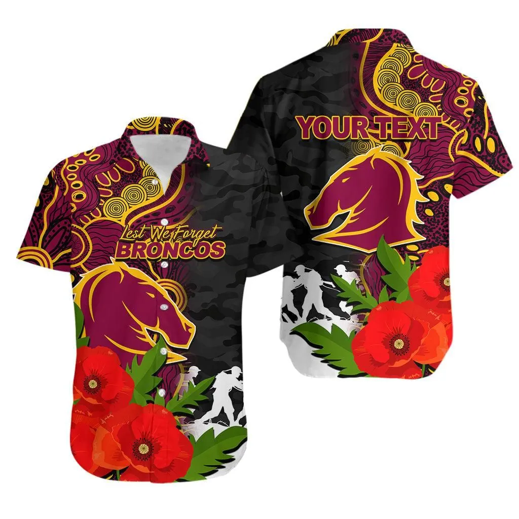 (Custom Personalised) Broncos Anzac Day Aboriginal Mix Army Patterns Hawaiian Shirt Lt6_1