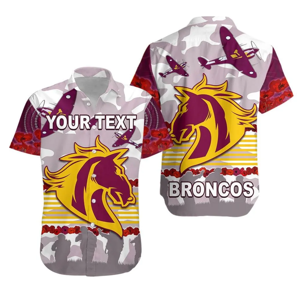 (Custom Personalised) Broncos Anzac Day Hawaiian Shirt Aboriginal Lest We Forget Ver02 Lt13_0