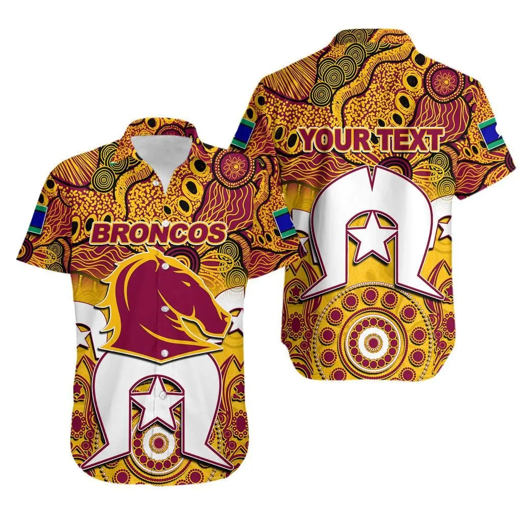 (Custom Personalised) Broncos Torres Strait Islanders Mix Aboriginal Hawaiian Shirt Lt6_0