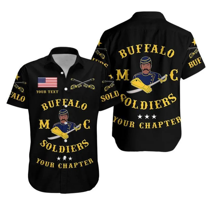 (Custom Personalised) Buffalo Soldiers Motorcycle Club Bsmc Hawaiian Shirt Simple Style   Black Lt8_1
