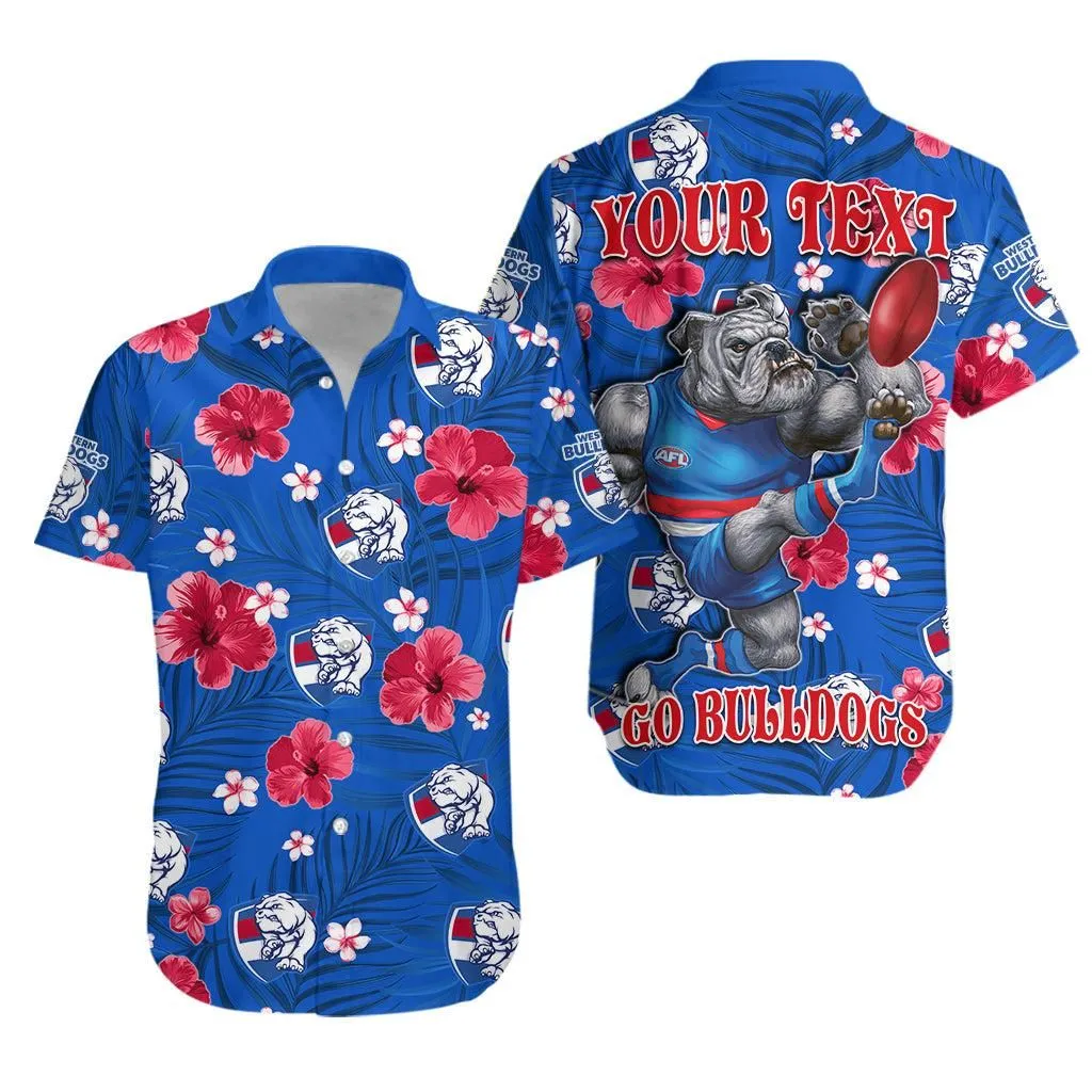 (Custom Personalised) Bulldogs Football Hawaiian Shirt Western Premiers Tropical Flowers Impressive Lt13_0