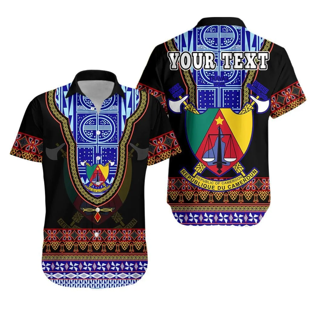 (Custom Personalised) Cameroon Hawaiian Shirt Atoghu Pattern Black Style Lt14_0